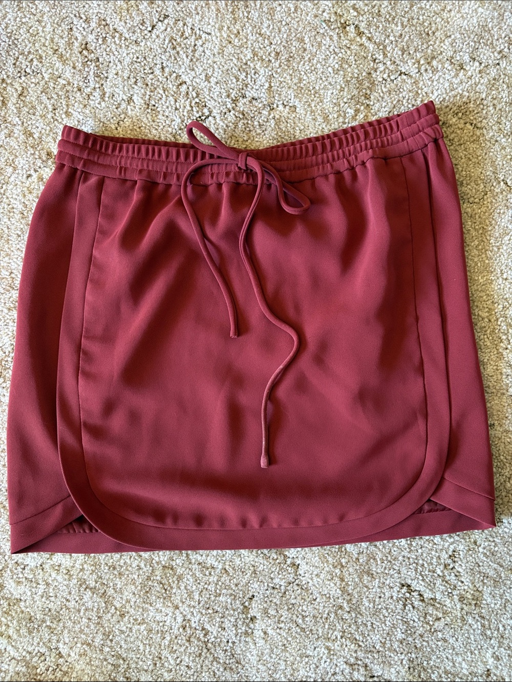 J. Crew Maroon Drawstring Mini Skirt